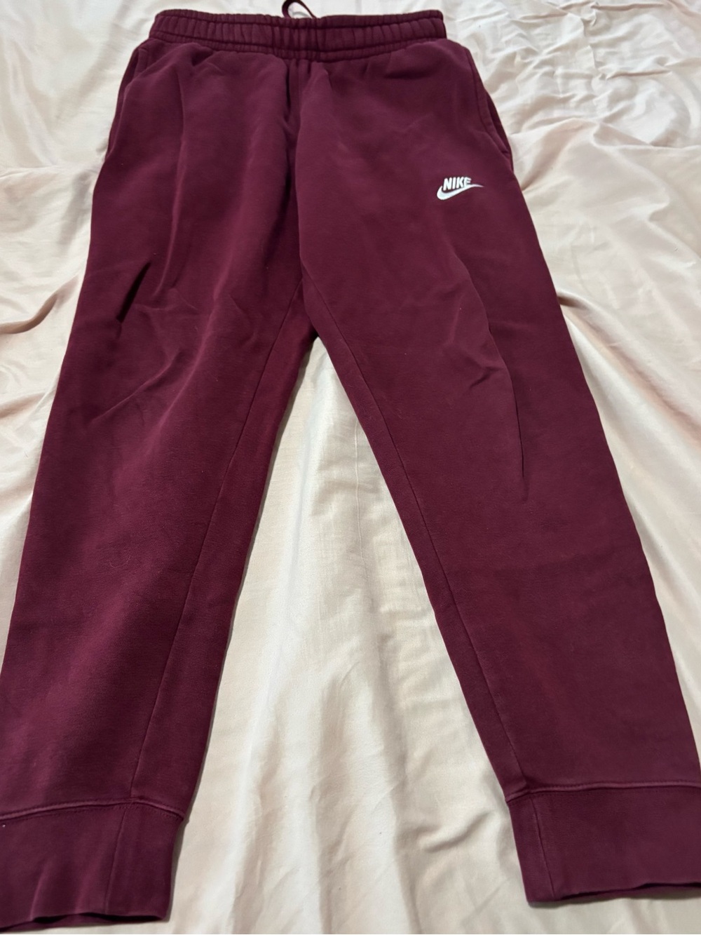 Nike Mens Burgundy Fleece Joggers XS